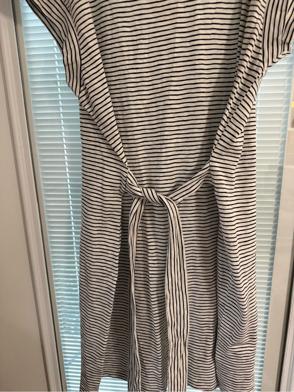 J. Crew Black and White Striped Tie Back Dress NWT - Picture 2 of 3